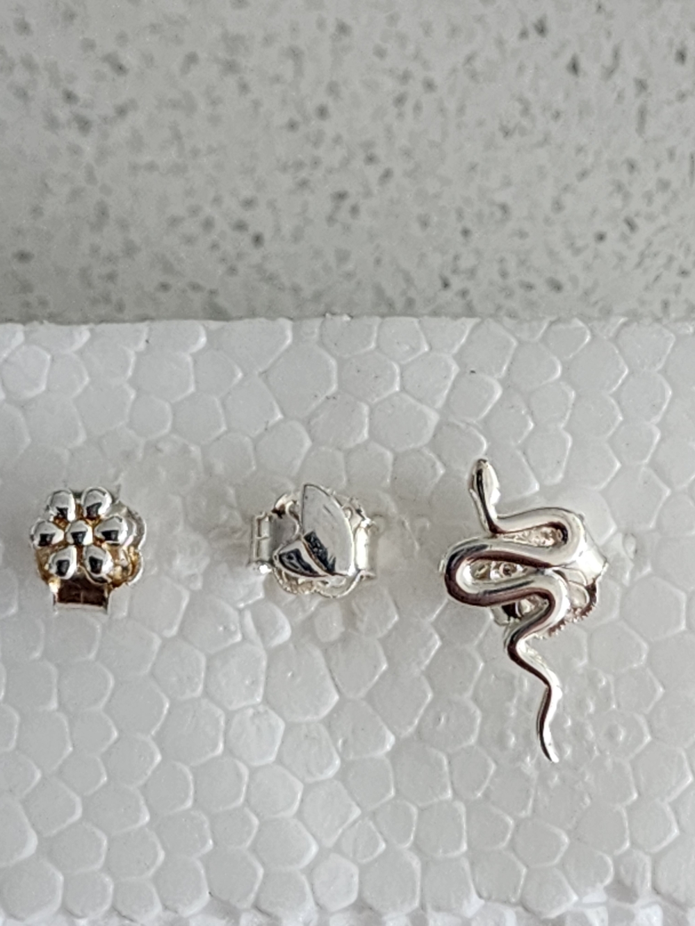 Tous Silver Nature Stud Earring Set - Flower, Butterfly & Snake Motifs